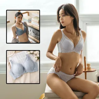 【玉如阿姨】3件組 春日之初內衣★0692 淡紫+藍+藍綠(A.B.C罩 小胸 服貼 不簍空 軟鋼圈 舒適 台灣製)