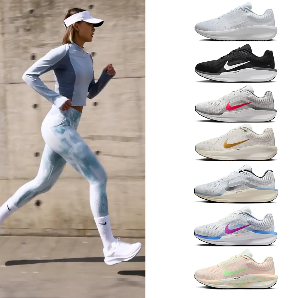 【NIKE 耐吉】運動鞋 慢跑鞋 WMNS NIKE AIR WINFLO 11 WIDE 男鞋 女鞋 黑白紫黃 多款(FJ9510-100&)