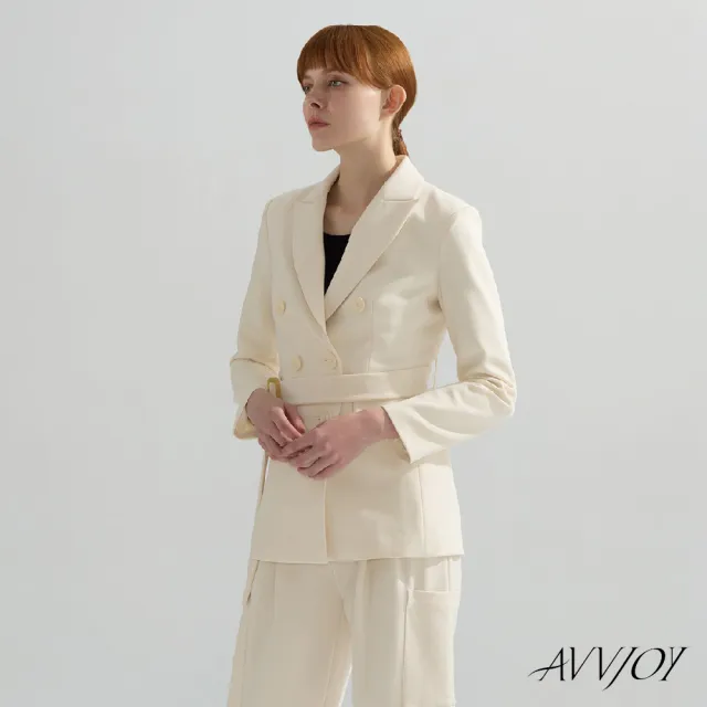 【AVVJOY 艾薇卓爾】綁帶西裝外套(短版 大衣 外套 小西裝 西裝外套 百搭外套 保暖外套 AVV3122XZ)