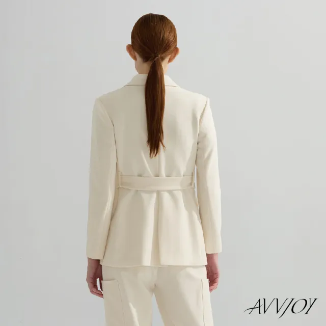 【AVVJOY 艾薇卓爾】綁帶西裝外套(短版 大衣 外套 小西裝 西裝外套 百搭外套 保暖外套 AVV3122XZ)