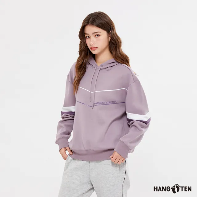 【Hang Ten】女裝-恆溫多功能-Polygiene抗菌除臭彈性撞色連帽T(多色選)