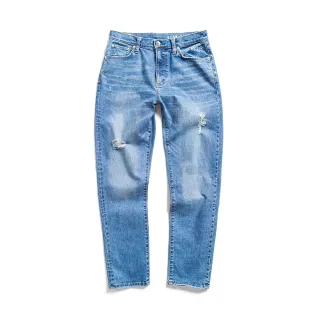 【EDWIN】男裝 怪彈力系列 怪彈力彈力刷破錐形褲(石洗藍)