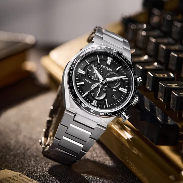 【CITIZEN 星辰】GENTS系列 時尚 超級鈦 光動能電波計時手錶41.1mm(CB5966-69E)