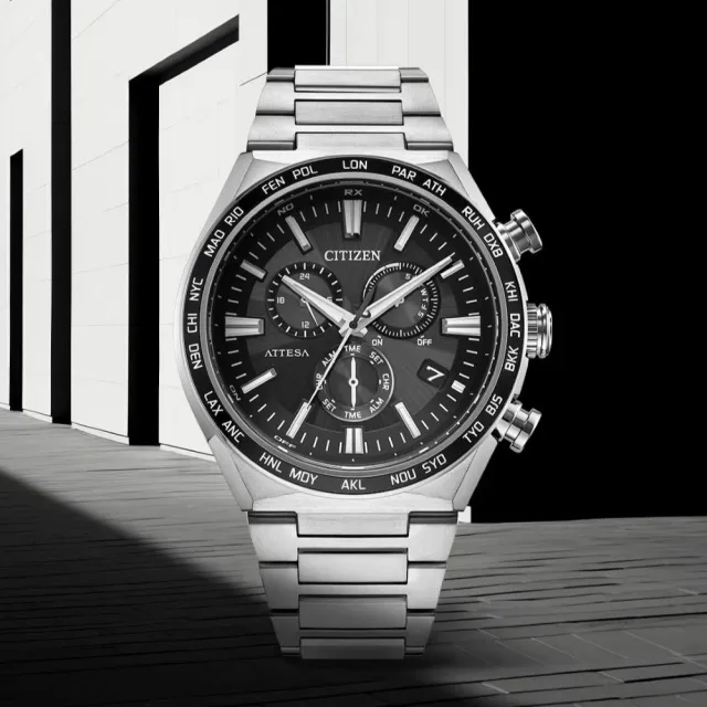 【CITIZEN 星辰】GENTS系列 時尚 超級鈦 光動能電波計時手錶41.1mm(CB5966-69E)
