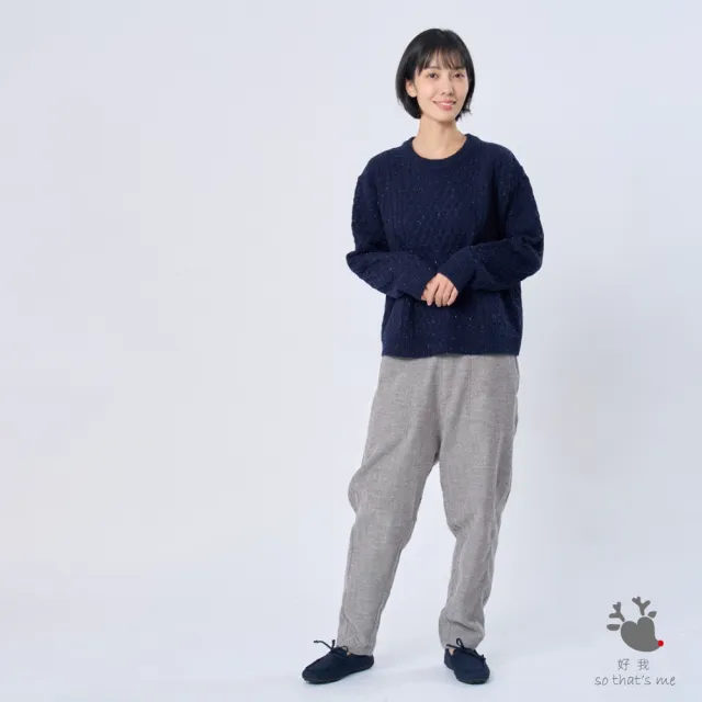 【so that’s me 好我】Jane麻花彩點圓領復古針織衫(深藍)