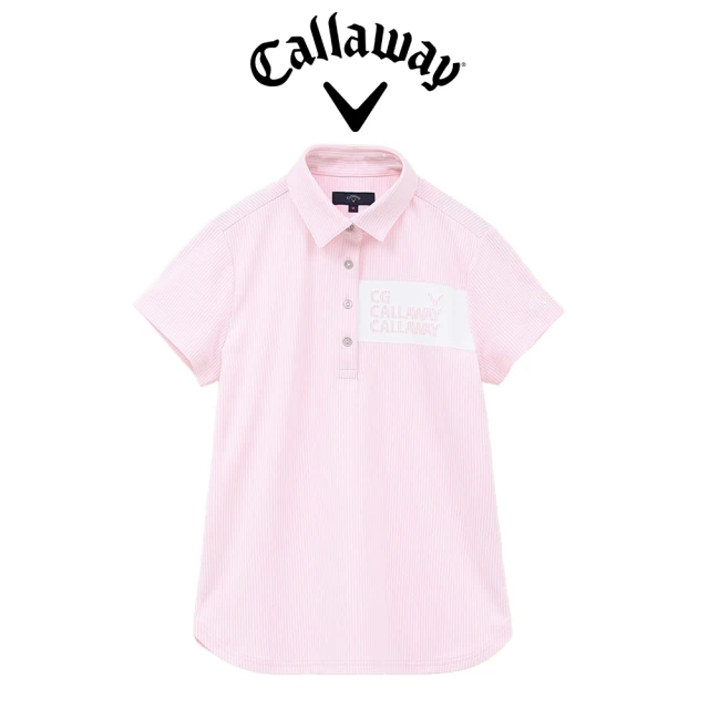 Callaway 卡拉威 STRIPED JACQUARD SHORT SLEEVE SHIRT 女士 快乾抗UV短袖POLO衫 粉色