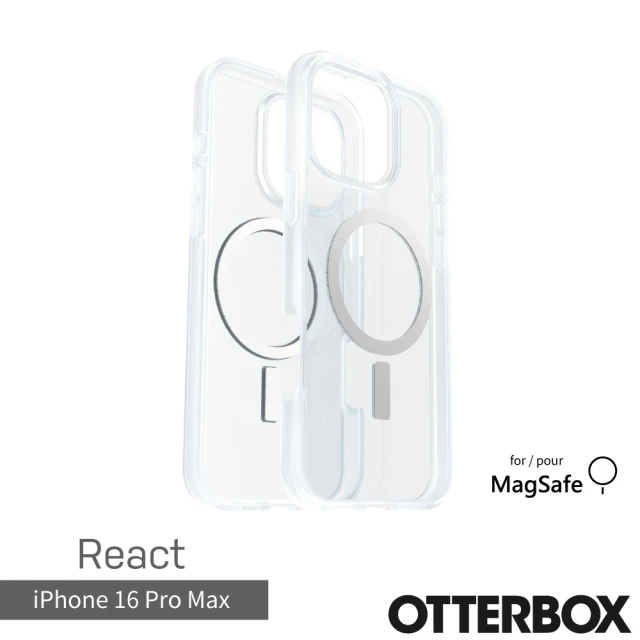 OtterBox iPhone 16 Pro Max 6.9吋 React 輕透防摔殼-透明(支援MagSafe)