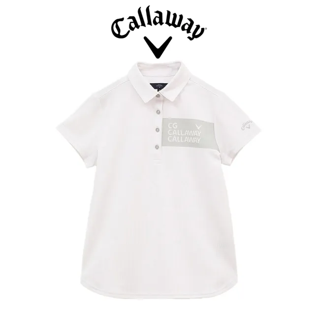 【Callaway 卡拉威】STRIPED JACQUARD SHORT SLEEVE SHIRT 女士 快乾抗UV短袖POLO衫 白色