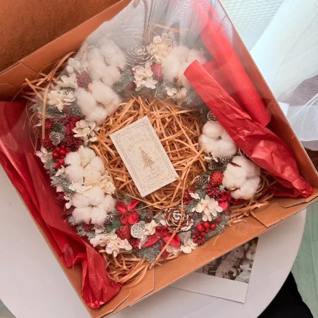 【OSTARA FLORIST 奧斯塔拉花藝】永恆祝福聖誕花圈(花圈、永生花、聖誕節、花禮、節日送禮)