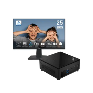 【MSI 微星】25型商務螢幕組★Core i3 六核迷你電腦(Cubi 5 12M-012BTW/i3-1215U/8G D4/500G SSD/MP251)