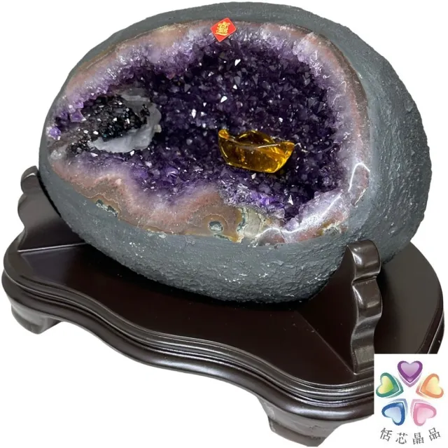 【恬芯晶品】S51精選烏拉圭紫晶洞5.25KG錢袋子(圓洞聚財招財貴人開運風水帝王紫水晶新居禮物補財庫聖誕節)