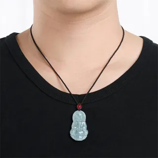 【MoonDy】七夕 彌勒佛玉墜 觀音佛像 翡翠 護身符 辟邪 招財納福 吊墜 玉珮 男女同款 保平安 玉
