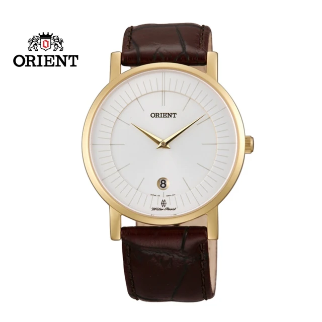 ORIENT 東方錶 SLIM系列 超薄簡約優雅藍寶石鏡面石英錶 皮帶款 白面-38mm(FGW01008W)