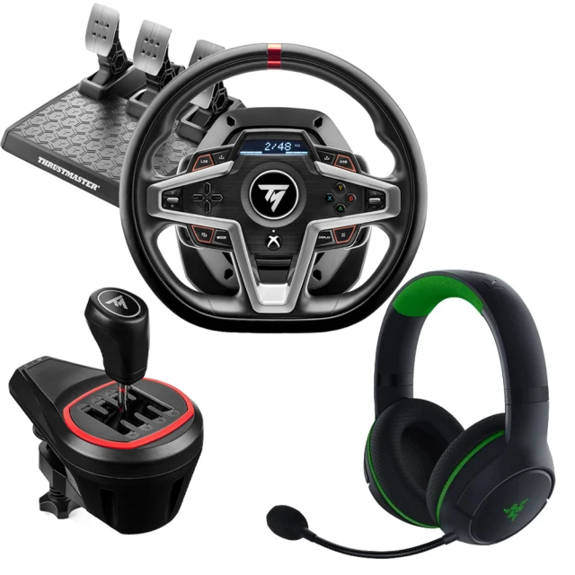 THRUSTMASTER 圖馬斯特 T248X 力回饋方向盤+圖馬斯特TH8S排檔桿(限時贈送雷蛇Kaira 頭戴無線電競耳機)