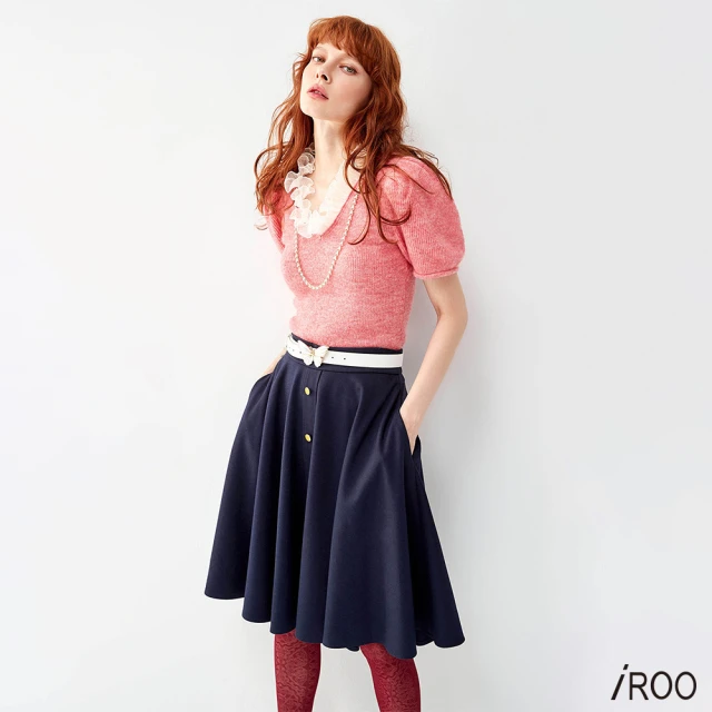 iROOiROO 活動珍珠金屬鏈針織上衣