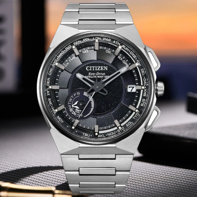 CITIZEN 星辰 GENTS系列 Satellite Wave X 限量 星際黑 GPS 光動能腕錶 雙12 優惠(CC3097-52E)