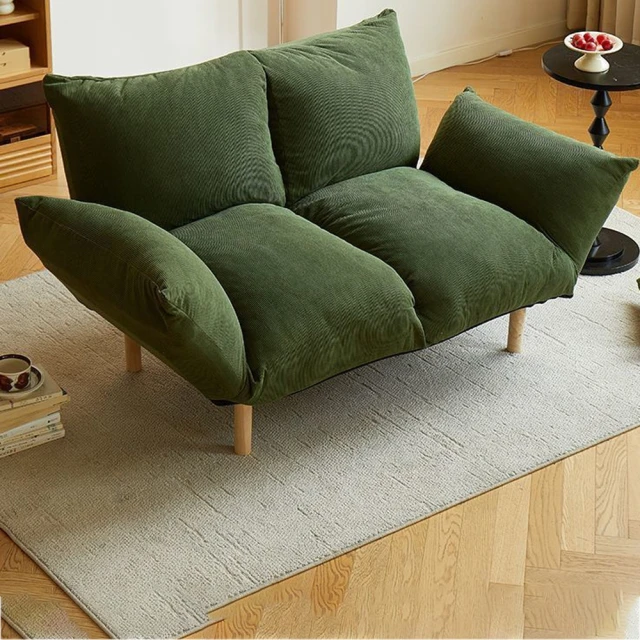 大城小居大城小居 雙人榻榻米懶人沙發 靠背五段調節 可拆卸實木腿 四色可選(雙人沙發 雙人座椅)