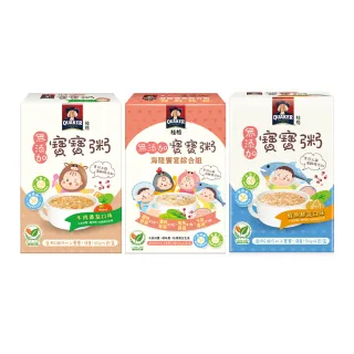 【QUAKER 桂格】無添加寶寶粥任選 150gx4包/盒(鮭魚鮮蔬/牛肉番茄/海陸饗宴)