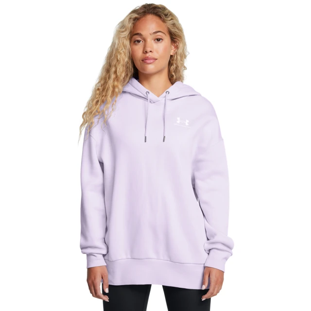 UNDER ARMOUR UA 女 Essential Flc OS 長袖帽T_1379495-535(紫色)