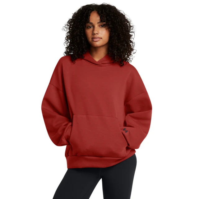 UNDER ARMOUR UA 女 Unstoppable Fleece 長袖帽T_1387884-840(酒紅色)