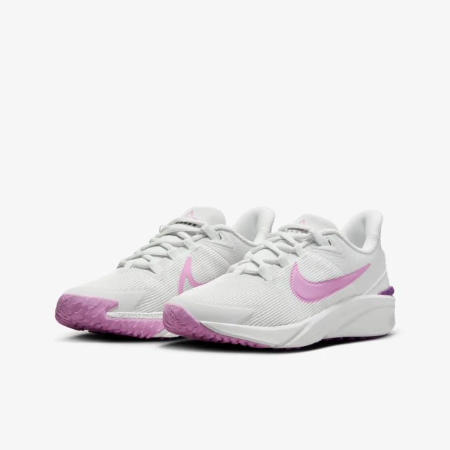 NIKE 耐吉 慢跑鞋 女鞋 大童 運動鞋 緩震 STAR RUNNER 4 NN GS 白紫 DX7615-103(3K2136)