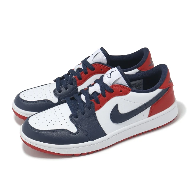 NIKE 耐吉 高爾夫球鞋 Air Jordan 1 Low Golf USA 男鞋 藍 紅 休閒鞋 AJ1(DD9315-113)