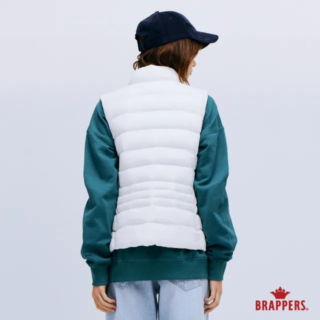 【BRAPPERS】女款 立領修身仿絨棉背心(白)