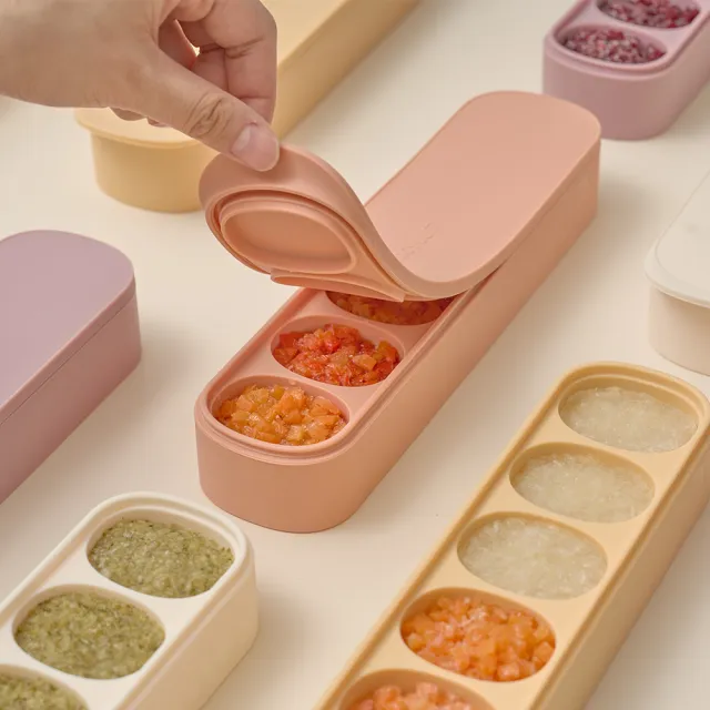 【MOYUUM】韓國 雙層密封白金矽膠副食品分裝盒(6格/多款可選)