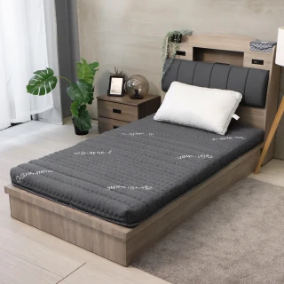 【小老闆寢具】雙人加大6尺 黑奏樂 石墨烯獨立筒10cm 摺疊床墊(摺疊好收納 租屋/外宿便攜)