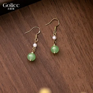 【Gulicc 古莉可】溫潤玉石氣質耳環(99購物節 生日 飾品 耳釘 耳飾 耳墜 禮物)
