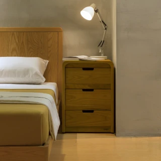 【有情門】STRAUSS 小寶置物櫃-三抽/寬45/限定色(製作期2-3週/實木/MIT/床頭櫃/收納櫃/抽屜櫃)