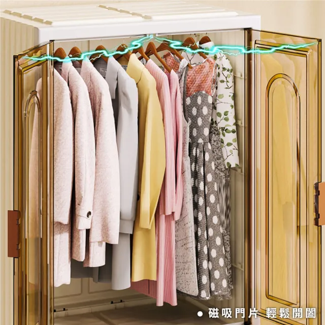 【ONE HOUSE】140L 紅藤磁吸折疊收納櫃 收納箱-大款(3分格 /4分格  任選一組)