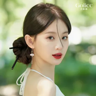 【Gulicc 古莉可】耳環 玉石流蘇扇 中式墜式(99購物節 生日 飾品 耳釘 耳飾 耳墜 禮物)