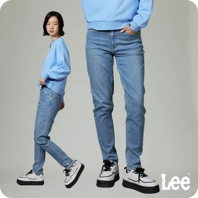 【Lee】女裝 牛仔褲 / 413 高腰標準小直筒 九分褲 淺藍洗水(LB417038601)