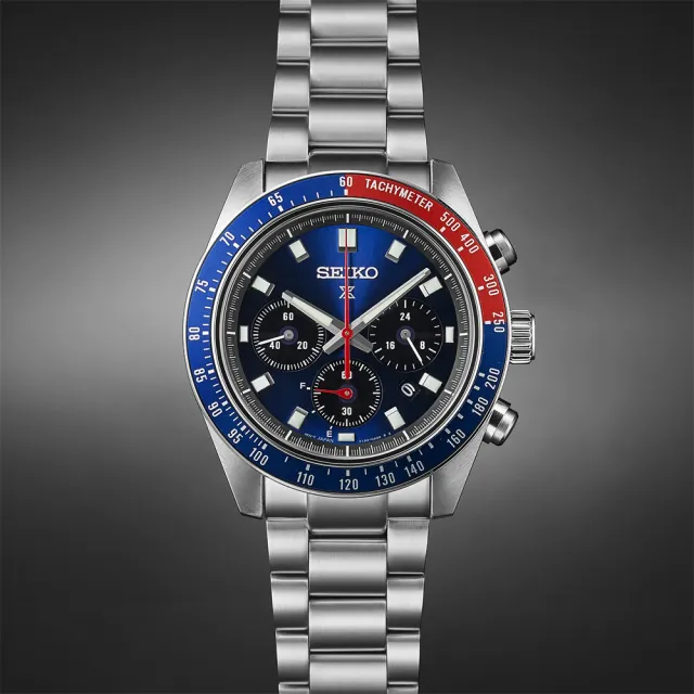 【SEIKO 精工】PROSPEX SPEEDTIMER 大熊貓 三眼太陽能計時錶/41.4mm(SSC913P1/V192-0AH0B)