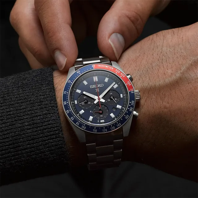 【SEIKO 精工】PROSPEX SPEEDTIMER 大熊貓 三眼太陽能計時錶/41.4mm(SSC913P1/V192-0AH0B)