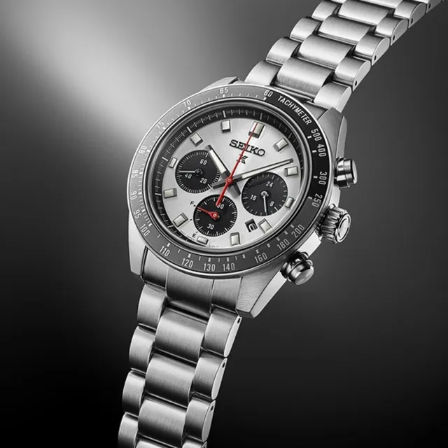 【SEIKO 精工】PROSPEX SPEEDTIMER 大熊貓 三眼太陽能計時錶(SSC911P1/V192-0AH0N)
