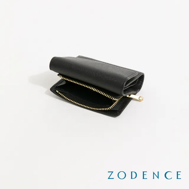 【ZODENCE 佐登司】NOVIA進口真皮三折迷你短夾(多色)