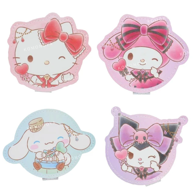 小禮堂 Sanrio 三麗鷗 皮質造型摺疊鏡 - 魔法棒款 Kitty 酷洛米 美樂蒂 大耳狗(平輸品)