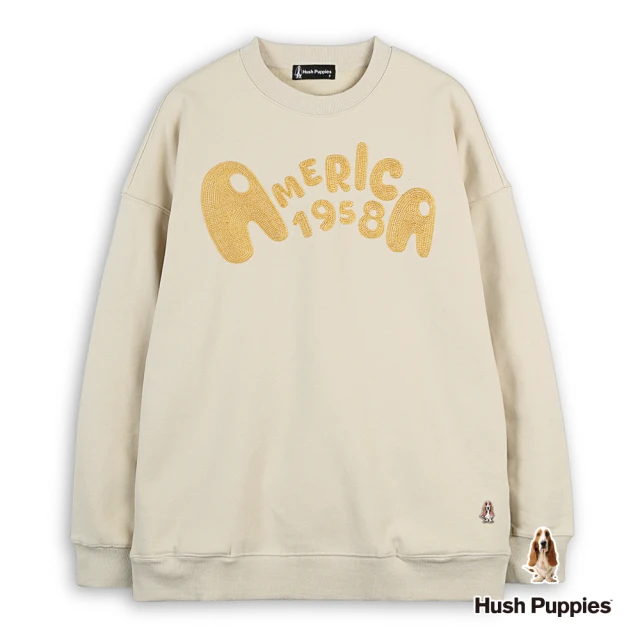 Hush Puppies 女裝 上衣 精緻造型品牌英文字長版上衣(淺卡其 / 44210205)