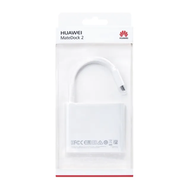 【HUAWEI 華為】原廠AD11 MateDock 2 多媒體HDMI轉接器 Type C - 白(盒裝)