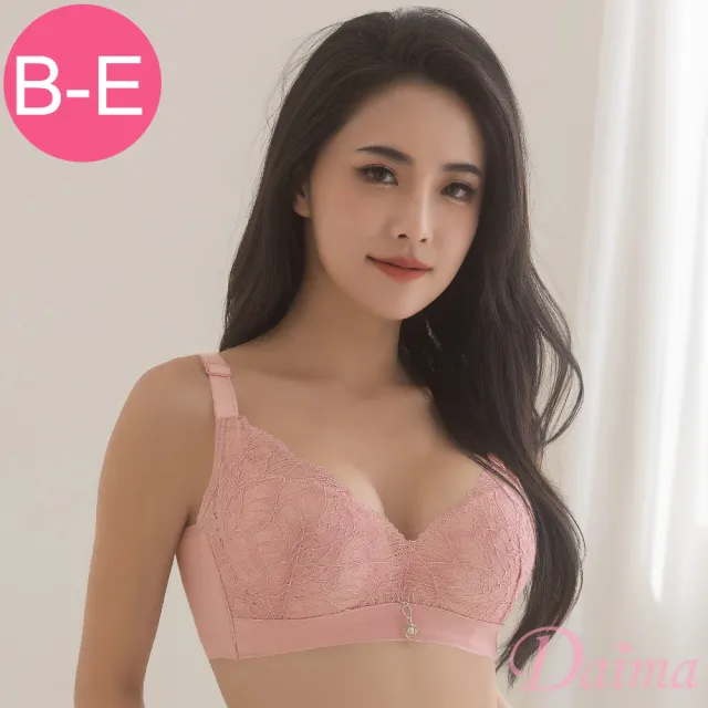 【Daima 黛瑪】軟鋼圈大罩杯內衣B-E全包覆提托絲棉杯蕾絲內衣(紫色)