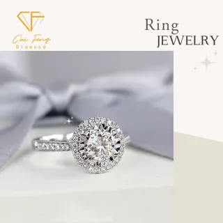 【CF鑽飾】戒指 莫桑鑽《微鑲圓包》(1克拉 雙12 女戒 鑽戒 聖誕 交換禮物 求婚 生日)