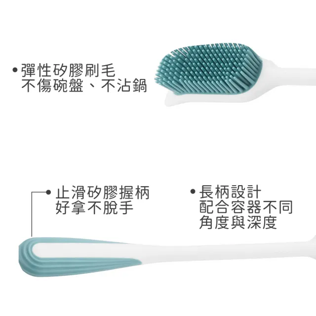 【TESCOMA】歐洲 CleankitFlex長柄矽膠清潔刷 30.5cm / 洗碗刷 餐具刷 廚衛清潔刷 碗盤清潔刷