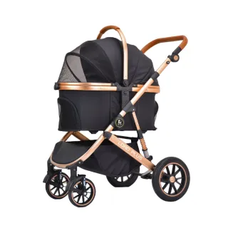 【LORD PLUS 尊爵】豪華多功能鋁合金推車(可用汽車安全扣｜附杯架｜四避震設計｜可分離座艙｜承重30KG)