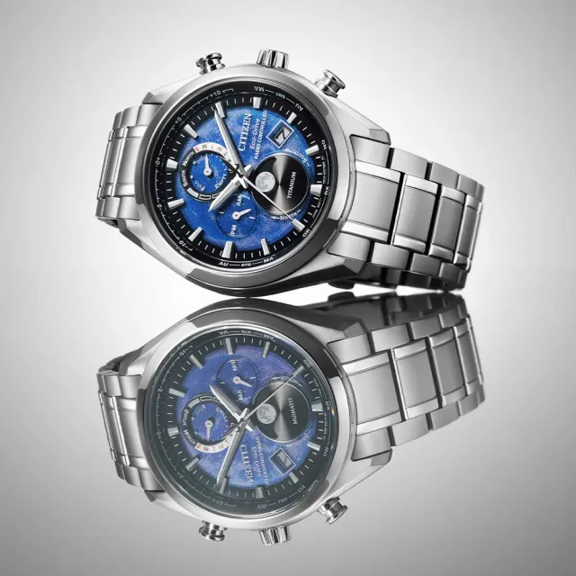 【CITIZEN 星辰】GENTS系列 月相盈虧 鈦金屬 光動能電波腕錶 聖誕節 禮物 送禮(BY1010-81L)