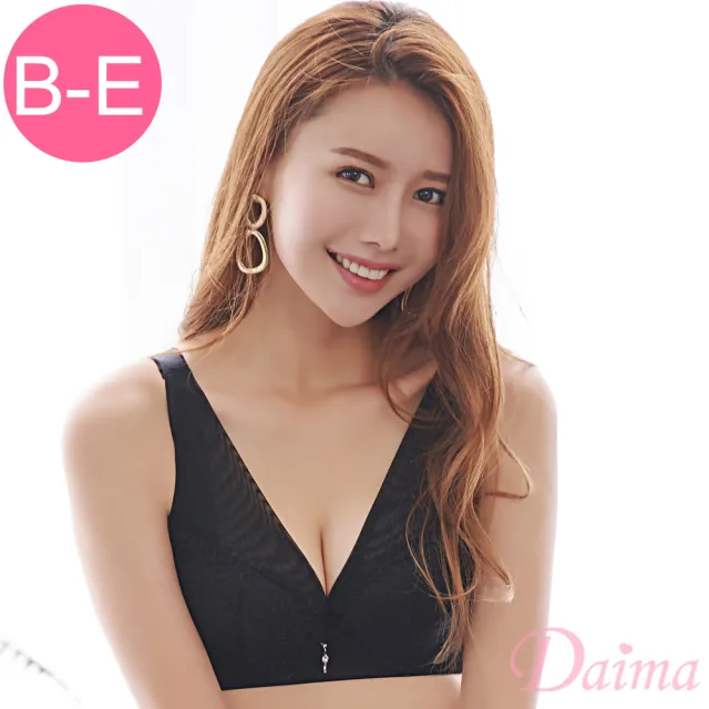【Daima 黛瑪】現貨出清 全罩軟鋼圈B-E舒適集中包覆全蕾絲內衣(黑色)