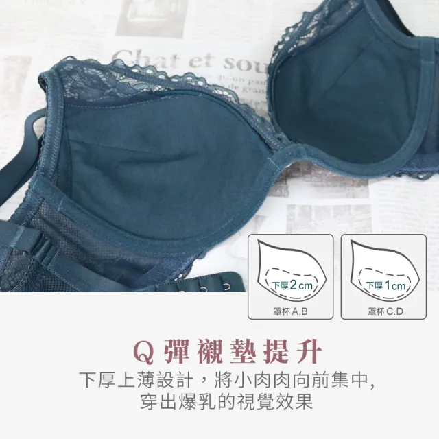 【Daima 黛瑪】現貨出清 W型軟鋼圈內衣A-D/性感教主超爆乳蕾絲內衣/集中托高/A.B.C.D罩(粉色)