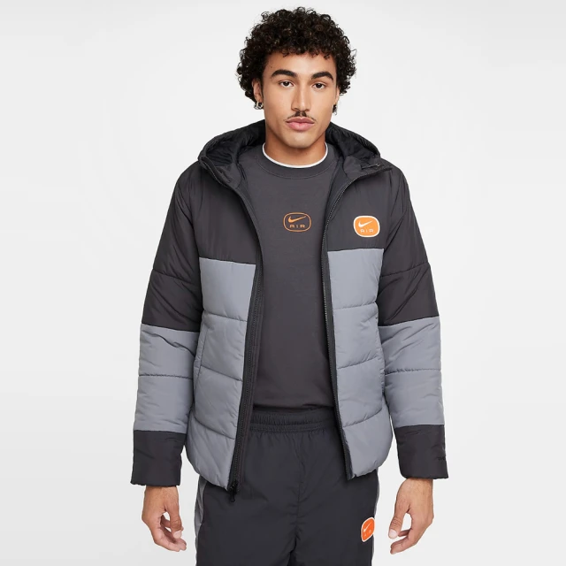 NIKE 耐吉 NIKE M NSW SW AIR SYN FILL JKT 黑灰色 保暖 防寒 防風外套 連帽外套(HM0198-060)