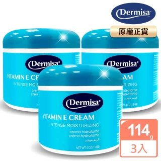 【Dermisa】維他命E重量版保濕乳霜3入組114gx3(膠原蛋白 Q10 重量版乳霜)